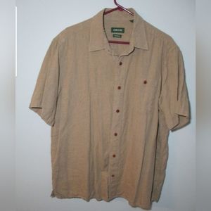 Orvis Mens Hemp Blend Short Sleeve Button Up Shirt Size Large